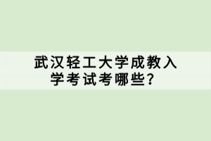 武漢輕工大學(xué)成教入學(xué)考試考哪些？