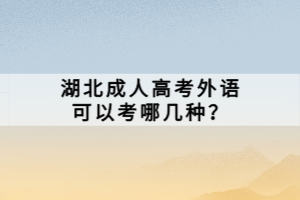 湖北成人高考外語(yǔ)可以考哪幾種？