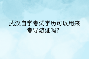 武漢自學(xué)考試學(xué)歷可以用來考導(dǎo)游證嗎？