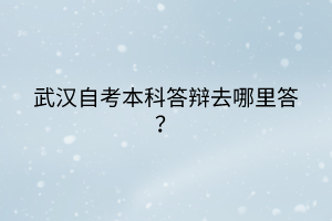 武漢自考本科答辯去哪里答？