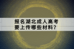 報(bào)名湖北成人高考要上傳哪些材料？