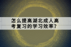 怎么提高湖北成人高考復(fù)習(xí)的學(xué)習(xí)效率？
