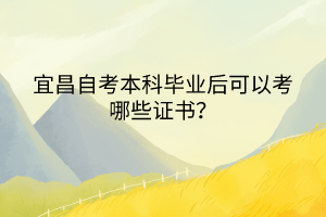 宜昌自考本科畢業(yè)后可以考哪些證書？