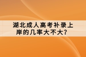 湖北成人高考補(bǔ)錄上岸的幾率大不大？
