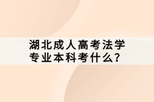 湖北成人高考法學(xué)專業(yè)本科考什么？