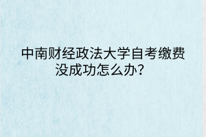 中南財經(jīng)政法大學(xué)自考繳費沒成功怎么辦？
