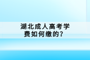 湖北成人高考學(xué)費如何繳的？