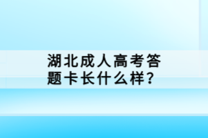 湖北成人高考答題卡長什么樣？