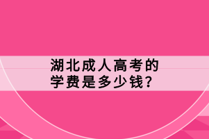 湖北成人高考的學費是多少錢？
