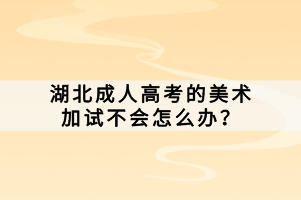 湖北成人高考的美術(shù)加試不會怎么辦？