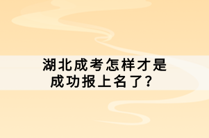 湖北成考怎樣才是成功報(bào)上名了？
