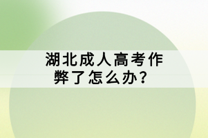湖北成人高考作弊了怎么辦？