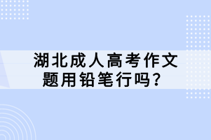 湖北成人高考作文題用鉛筆行嗎？
