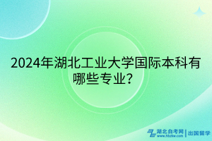 2024年湖北工業(yè)大學(xué)國際本科有哪些專業(yè)？