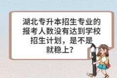 湖北專升本招生專業(yè)的報考人數(shù)沒有達到學(xué)校招生計劃，是不是就穩(wěn)上？