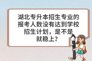 湖北專升本招生專業(yè)的報考人數(shù)沒有達到學校招生計劃，是不是就穩(wěn)上？