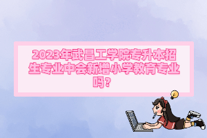 2023年武昌工學(xué)院專升本招生專業(yè)中會新增小學(xué)教育專業(yè)嗎？