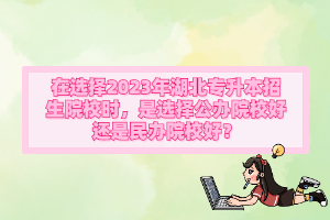 在選擇2023年湖北專升本招生院校時，是選擇公辦院校好還是民辦院校好？