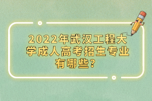 2022年武漢工程大學(xué)成人高考招生專(zhuān)業(yè)有哪些？