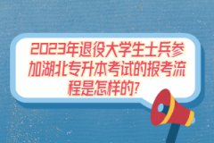 2023年退役大學生士兵參加湖北專升本考試的報考流程是怎樣的？
