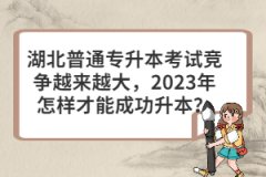 湖北普通專升本考試競爭越來越大，2023年怎樣才能成功升本？