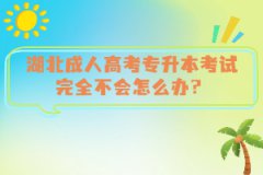 湖北成人高考專升本考試完全不會怎么辦？