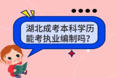 湖北成考本科學(xué)歷能考執(zhí)業(yè)編制嗎？