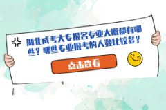 湖北成考大專報(bào)名專業(yè)大概都有哪些？哪些專業(yè)報(bào)考的人數(shù)比較多？