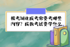 報考湖北成考需要考哪些內(nèi)容？成教考試要學(xué)什么？