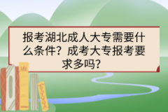 報(bào)考湖北成人大專需要什么條件？成考大專報(bào)考要求多嗎？