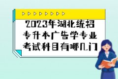 2023年湖北統(tǒng)招專升本廣告學(xué)專業(yè)考試科目有哪幾門？