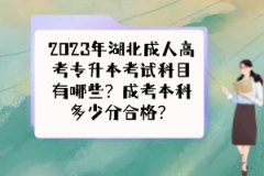 2023年湖北成人高考專升本考試科目有哪些？成考本科多少分合格？