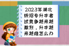 2023年湖北統(tǒng)招專升本考試競(jìng)爭(zhēng)越來越激烈，升本越來越難怎么辦？