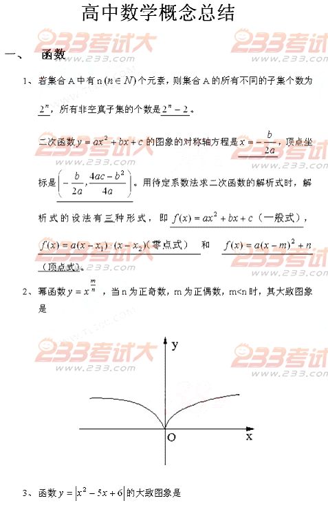 2013年高考輔導：高中數(shù)學概念、公式大全