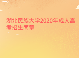 湖北民族大學2020年成人高考招生簡章