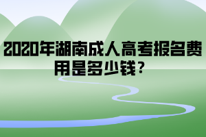 2020年湖南成人高考報名費用是多少錢？