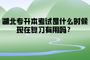 湖北專升本考試是什么時(shí)候，現(xiàn)在復(fù)習(xí)有用嗎？
