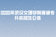 2020年武漢文理學(xué)院普通專(zhuān)升本招生公告