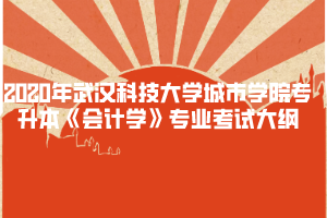 2020年武漢科技大學城市學院專升本《會計學》專業(yè)考試大綱
