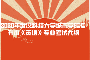 2020年武漢科技大學(xué)城市學(xué)院專(zhuān)升本《英語(yǔ)》專(zhuān)業(yè)考試大綱