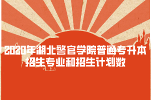 2020年湖北警官學院普通專升本招生專業(yè)和招生計劃數