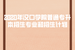 2020年漢口學(xué)院普通專升本招生專業(yè)和招生計(jì)劃