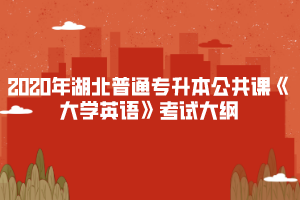 2020年湖北普通專(zhuān)升本公共課《大學(xué)英語(yǔ)》考試大綱