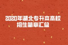 2020年湖北專(zhuān)升本高校招生簡(jiǎn)章匯總