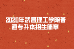 2020年武昌理工學(xué)院普通專升本招生簡章 