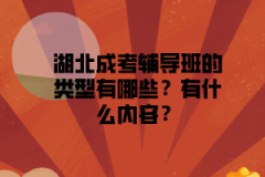 湖北成考輔導班的類型有哪些？有什么內(nèi)容？