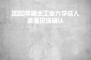 湖北工業(yè)大學(xué)成人高考網(wǎng)上現(xiàn)場(chǎng)確認(rèn)時(shí)間