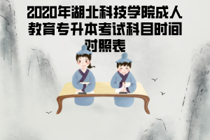 2020年湖北科技學院成人教育專升本考試科目時間對照表