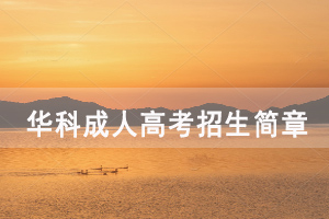 華中科技大學成人高考招生簡章