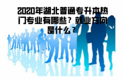 2020年湖北普通專升本熱門專業(yè)有哪些？就業(yè)方向是什么？